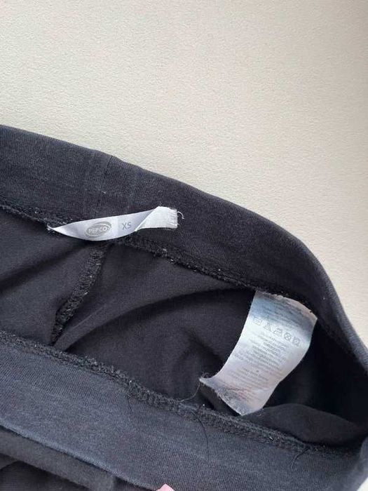 Legginsy getry klasyczne na gumce bawełniane czarne XS