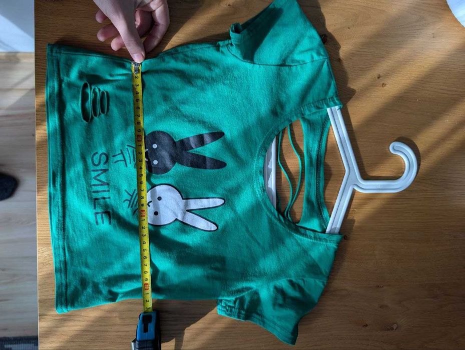 Krótki top dziewczęcy zielony