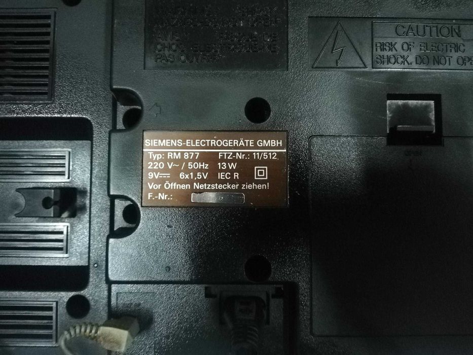 Aparelhagem portátil anos 80 Boombox Siemens Club 877