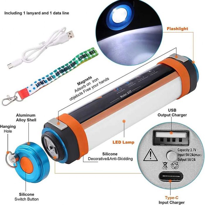 ZK30, акумуляторний Power bank, ліхтар, 7800 mAh