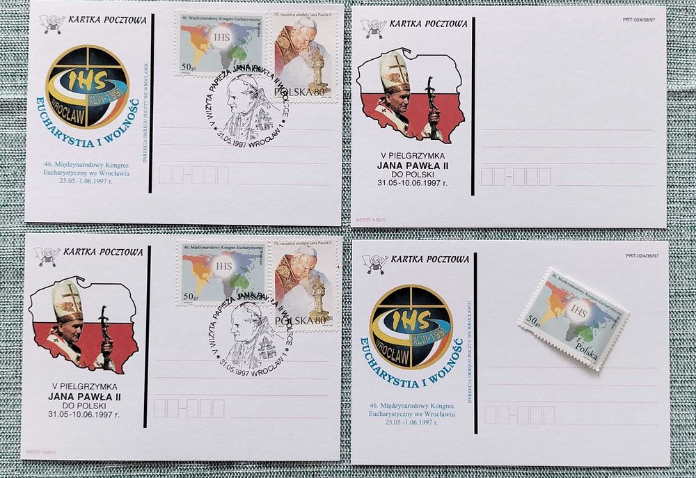 Stare karty pocztowe z MKE 1997 i znaczek