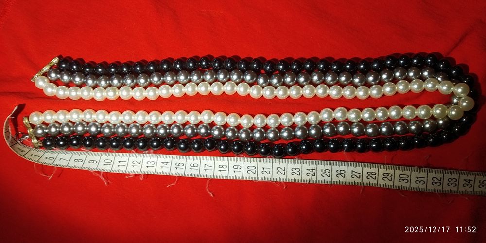 Бусы под жемчуг 3 ряда нарядные