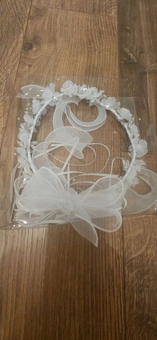 biały wianek na głowę komunia /ślub