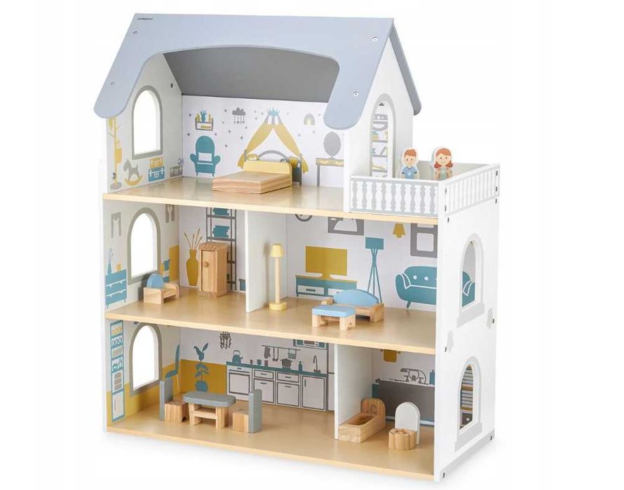 Domek dla Lalek Nowy Duży drewniany PREZENT NA ŚWIĘTA WYSYŁKA