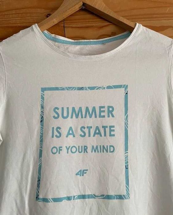 T-shirt koszulka damska logo firmowa 4F basic bawełniana biała M/38
