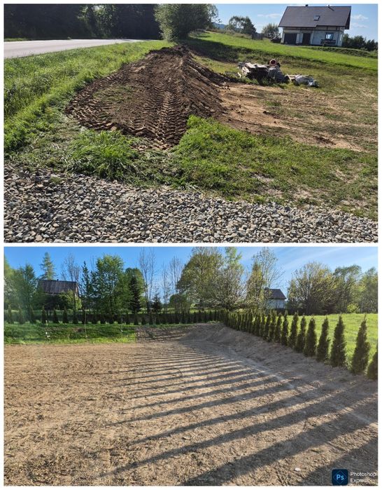 Usługi koparka ciągnikami przewoz równanie terenu koszenie utrzymanie