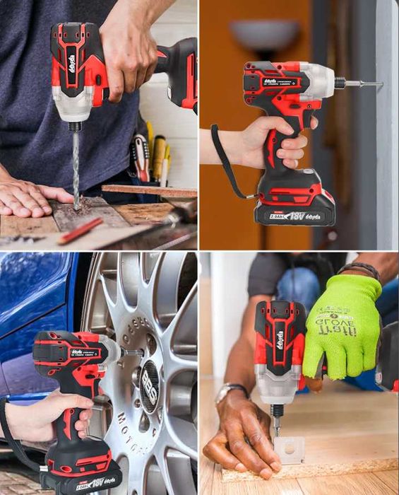 162 - Aparafusadora impacto  260Nm 3 velocidades 1 bateria mandrill