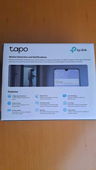 Câmara de Vigilância Wifi Tapo C200 Rotativa 360