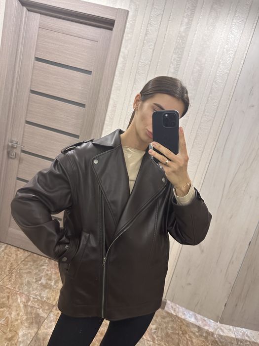 Косуха Жилет Staff 2 в 1 шоколадного кольору S oversize