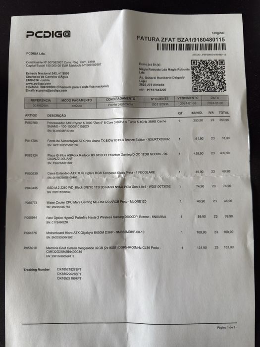 PC Gaming Torre AM5 Ryzen 7600 Rx / 6750 xt / 32GB ddr5 / 1TB Nvme