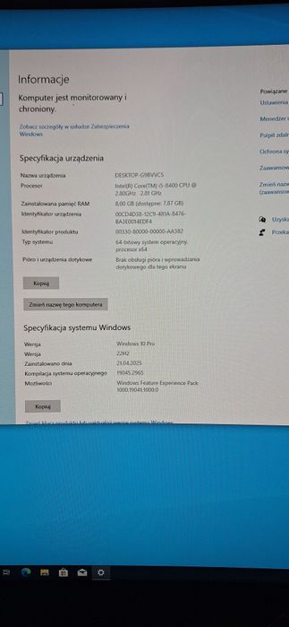 Lenovo m720s wifi 256ssd win 10 i5-8400