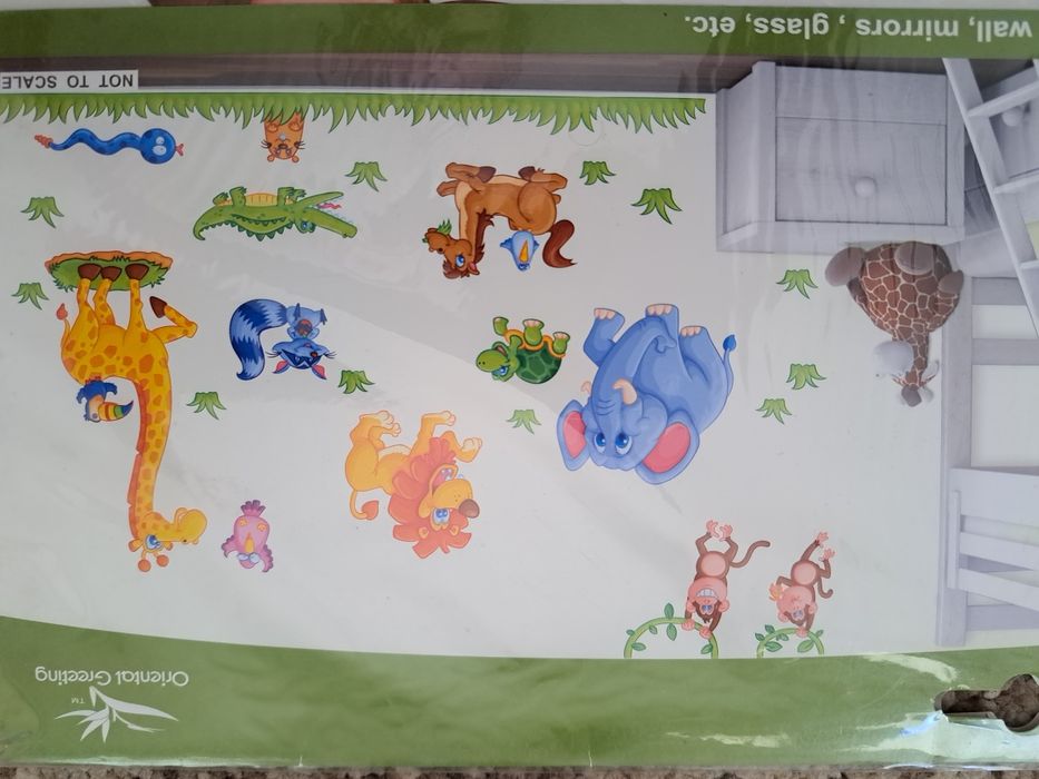Naklejki ścienne do pokoju dziecięcego,  zwierzęta, dżungla, 2 plansze