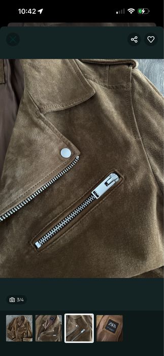Куртка zara замш косуха