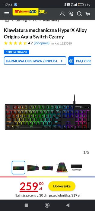 Klawiatura gamingowa hyperx