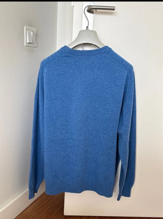 Camisola de malha azul para homem