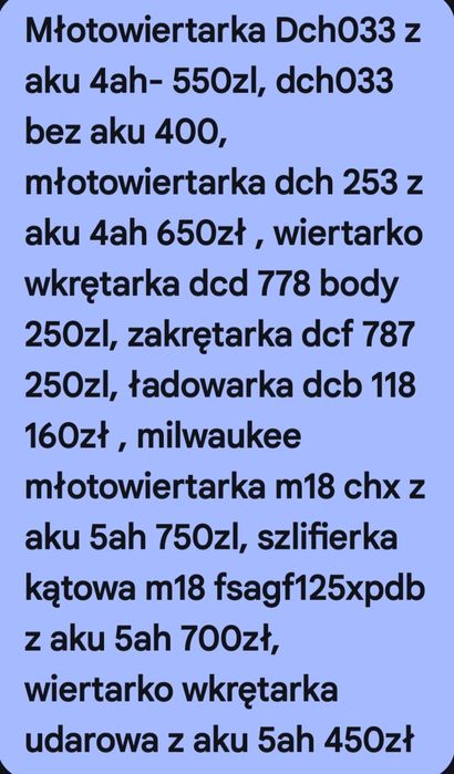 Elektronarzędzia milwaukee dewalt