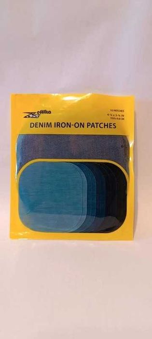 10szt łatki jeansowe z klejem do naprasowania