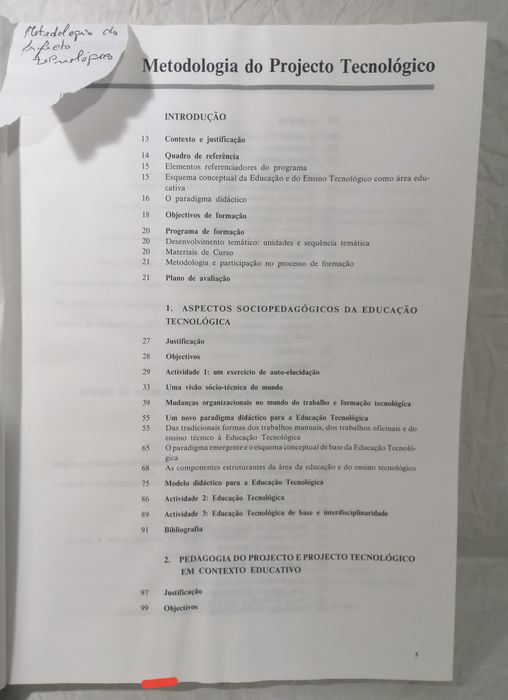 Metodologia do projecto tecnológico