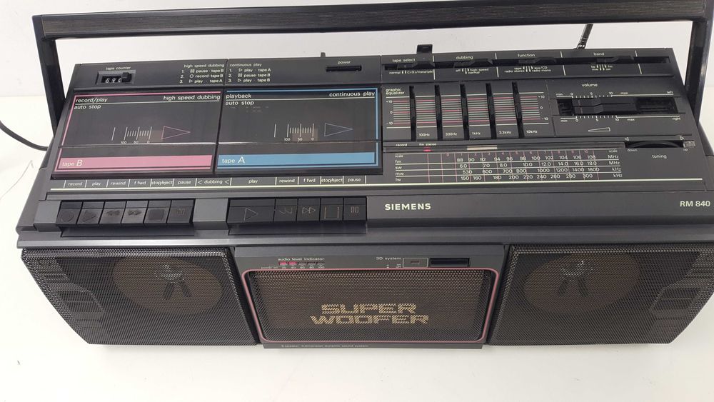 Radiomagnetofon Boombox SIEMENS RM 840  Stereo vintage retro
