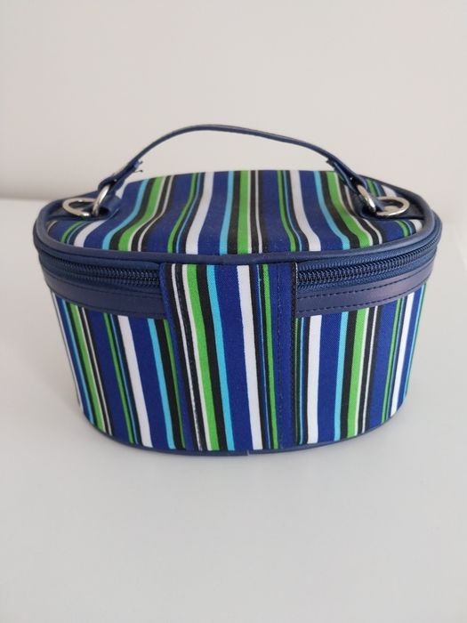 Kuferk kosmetyczka w paski