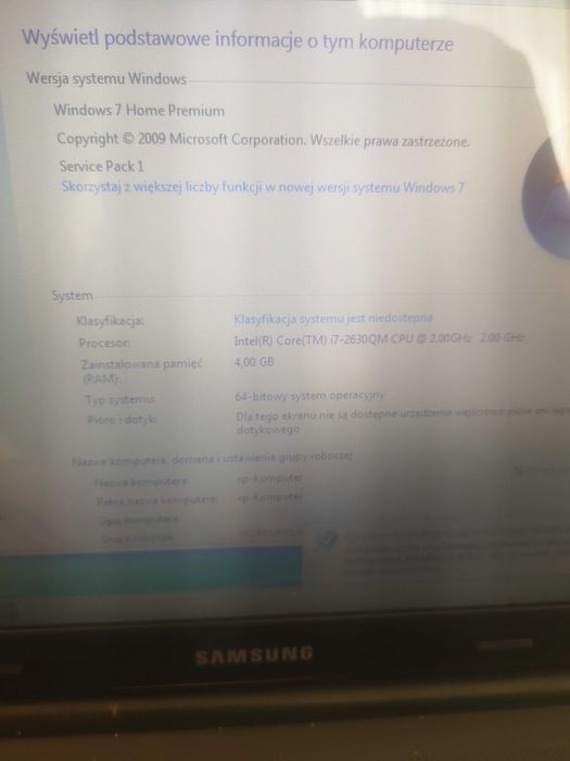 Laptop samsung rc530 i7 4gb ram.