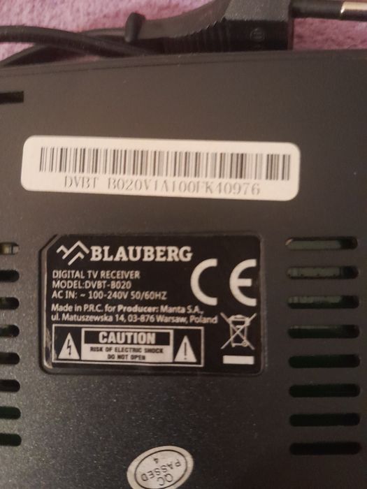 BLAUBERG DEKODER do Odbioru Naziemnej Telewizji Cyfrowej DVB-T/DVB-T