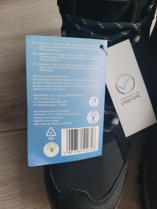 Skórzane buty męskie trekkingowe r.42
