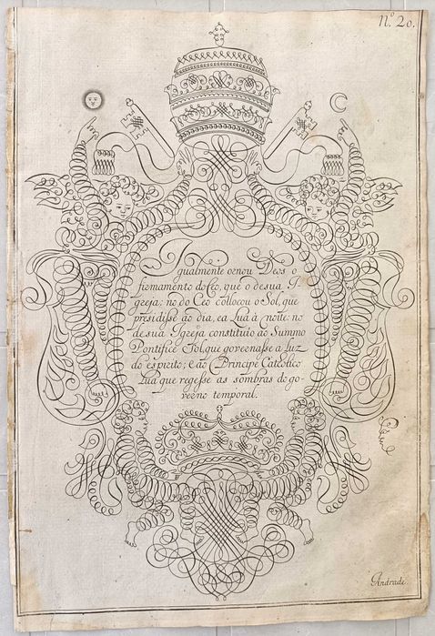 Nova Escola para aprender a ler escrever e contar – 1722 – Folhas de caligrafia e arabescos complexos