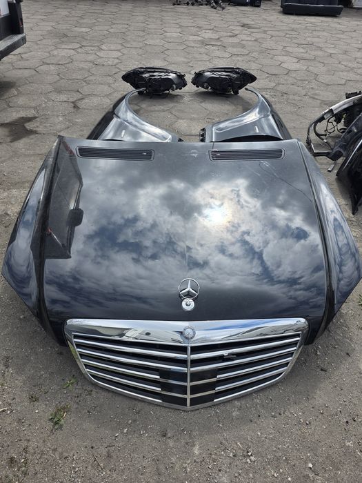 Mercedes S  W221 lift 350 V6  lak 197 Maska  czołówka przód chłodnice zderzak błotnik lampa wzmocnienie chłodnice