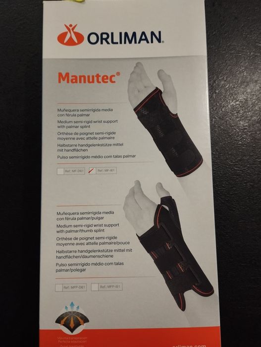 Stabilizator nadgarstka lewego Manutec Orliman MF-161  rozm.T/S 3