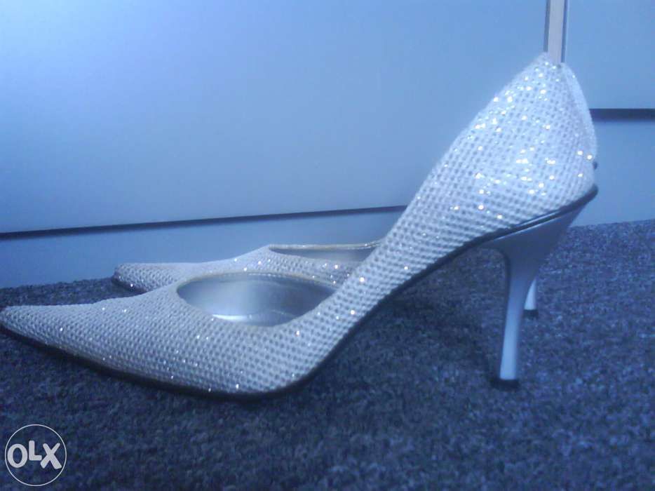 Buty białe szpilki 37 - Wesele Sylwester Karnawał