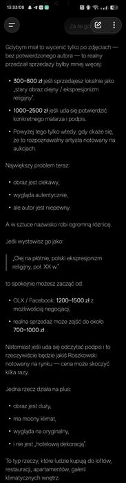 Stary obraz sakralny olej na płótnie ekspresjonizm religijny