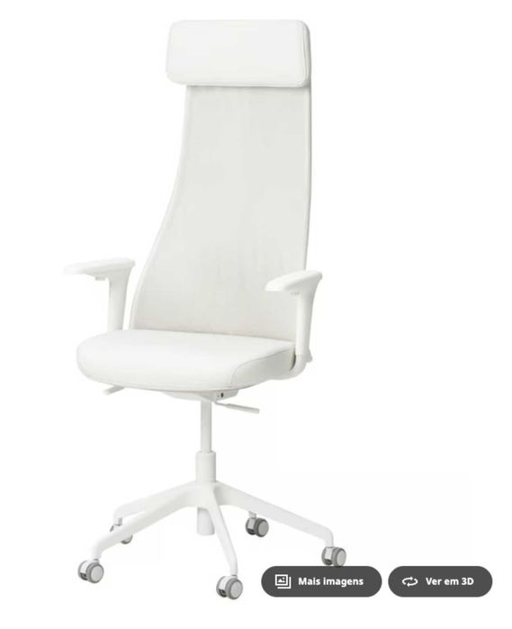 Cadeira de escritório ergonómica branca — excelente estado