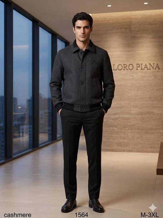 Чоловічий осінній бомбер Loro Piana / Лоро Піана, кашеміровий, чорний, розміри M–3XL