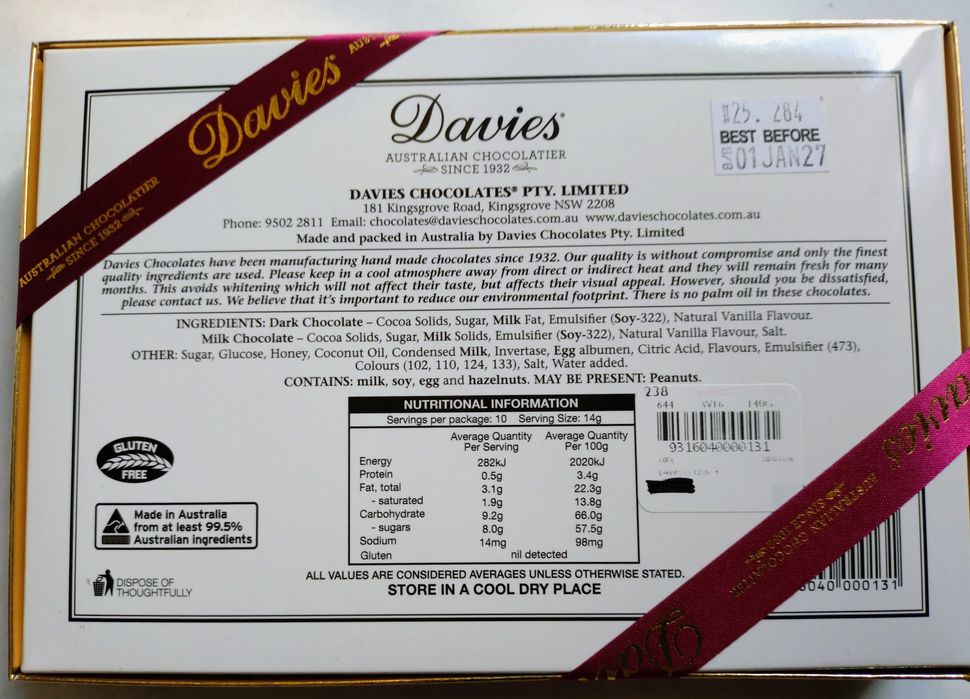 Davies. Australian Chocolatier od 1932