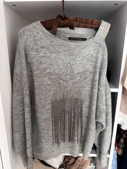 Светр  сірий (вовна)