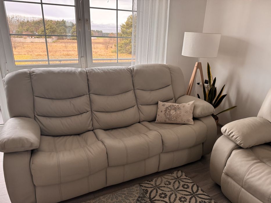 Zestaw ze skóry 3+2+1 meble Pyka