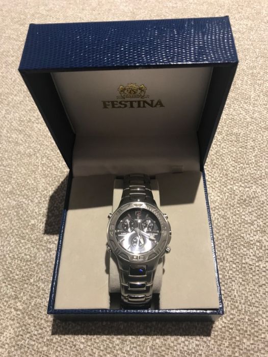 Relógio FESTINA Cronógrafo Aço Inox Quartzo Mostrador Azul