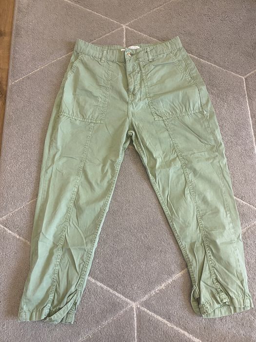 Zielone spodnie rybaczki Zara Basic r. 36