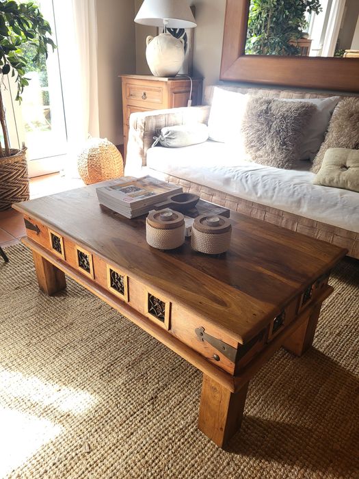 mesa, centro, apoio, ferro forjado, indiano, rustico