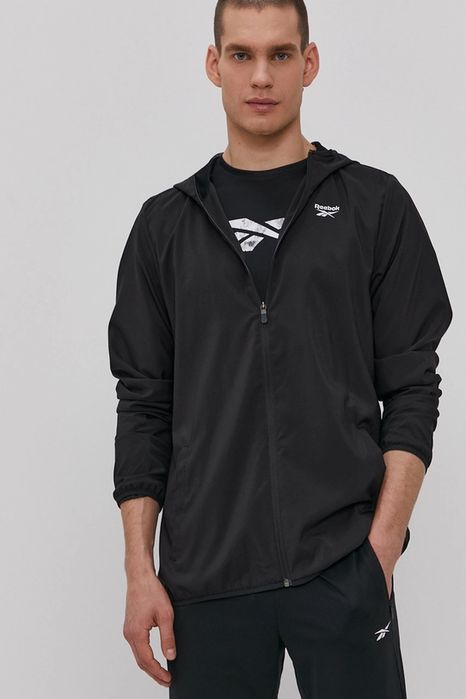 Kurtka wiatrówka czarna z logo Reebok L