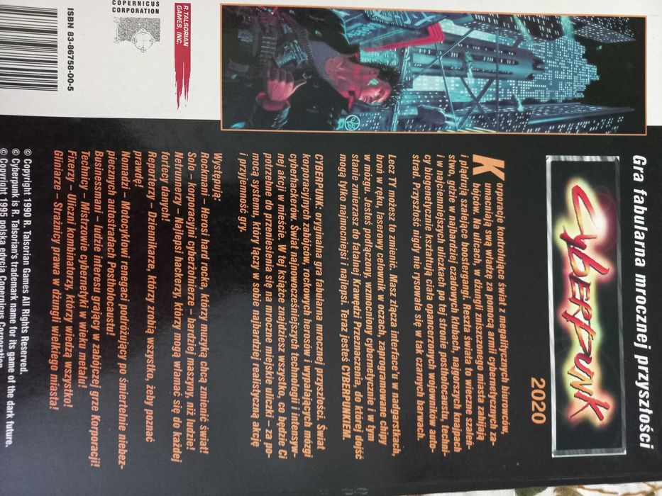 Cyberpunk 2020 Gra Fabularna RPG - PL, Unikat, Książka kultowa i wyjątkowa.
