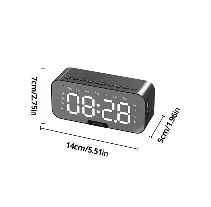 Цифровий годинник ,будильник,Bluetooth 5 .