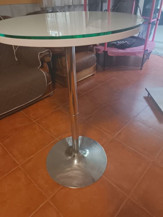 Mesa alta vidro bar