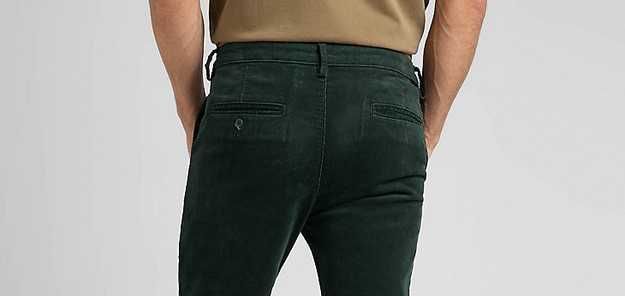 W32 L32 32/32  Lee Slim Chino Kelp 112321633 Męskie Spodnie Sztruksowe Struks Slim Fit Chinosy Jeansowe Jeans
