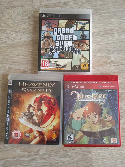 PS3 Lote 3 jogos GTA San Andreas, Ni No Kuni, Heavenly Sword