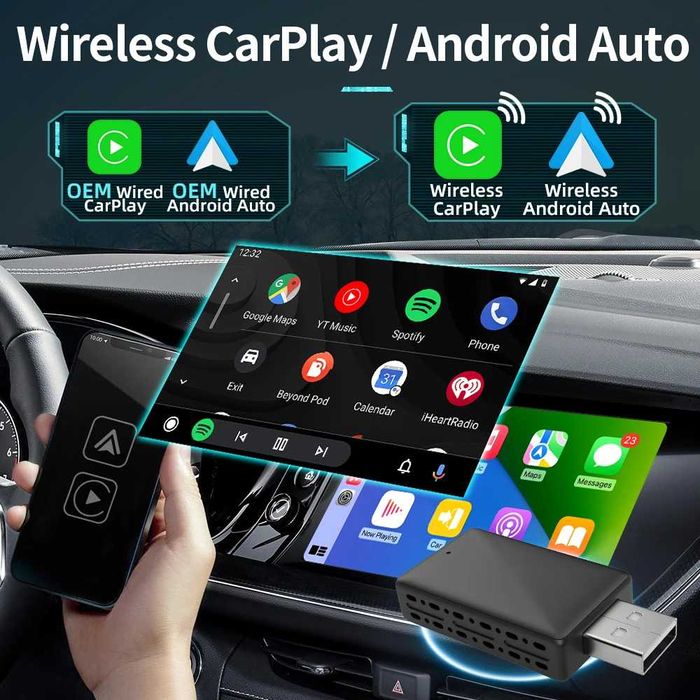 Adapter USB dla bezprzewodowego Carplay i Android Auto