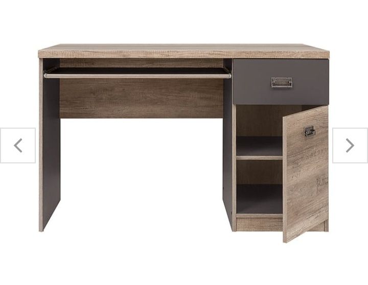 Biurko Malcolm 120 cm z drzwiami i szufladą dąb canyon monument