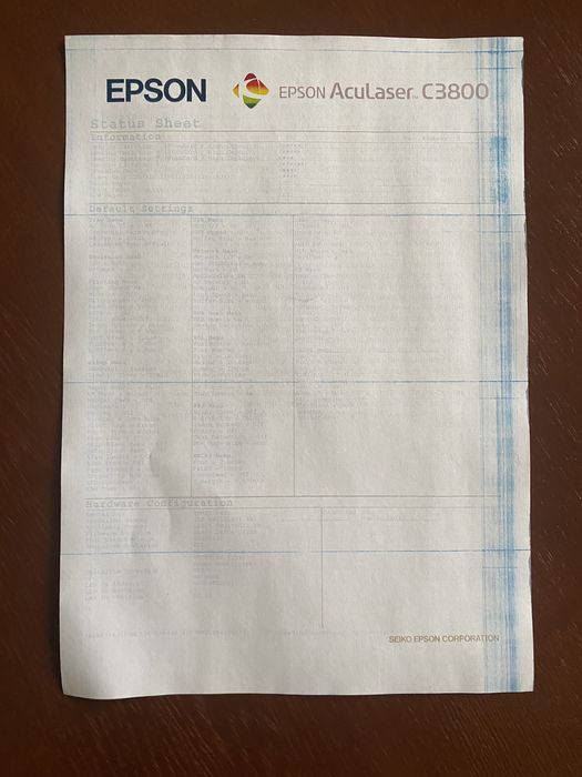 Epson Aculaser C3800DN. Погано друкує. Всього надруковано 40.000 стр