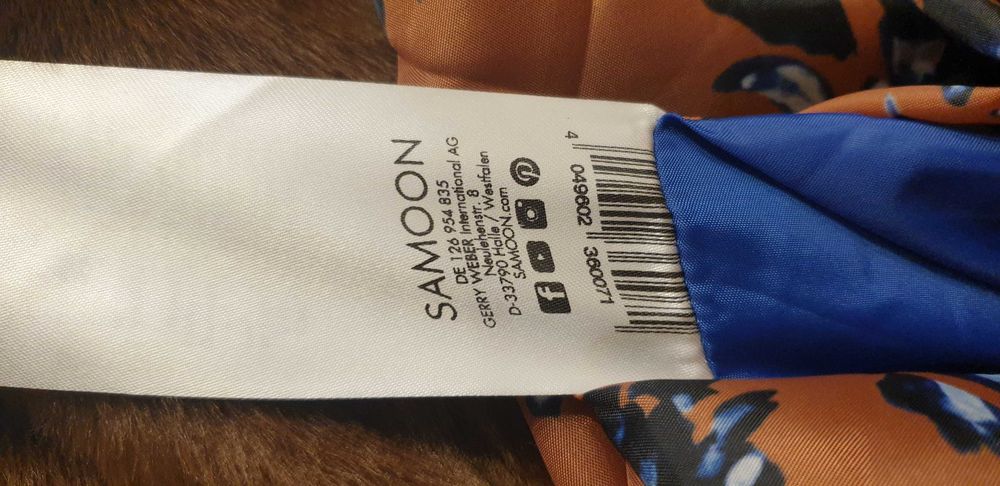 Samoon Krótki Płaszcz futro Plus Size Ze Sztucznego Futra